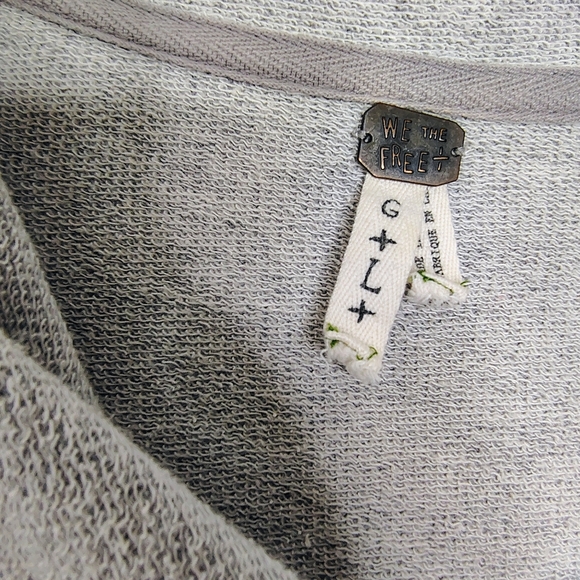 We The Free Gray Ebb & Flow Asymmetrical Ruffle Double Zip Up Jacket Sz L - Picture 3 of 15